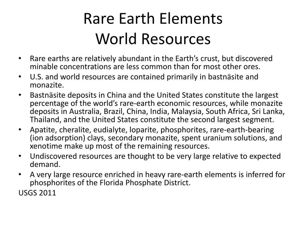 rare earth elements world resources