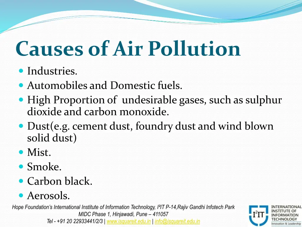 causes of air pollution industries automobiles