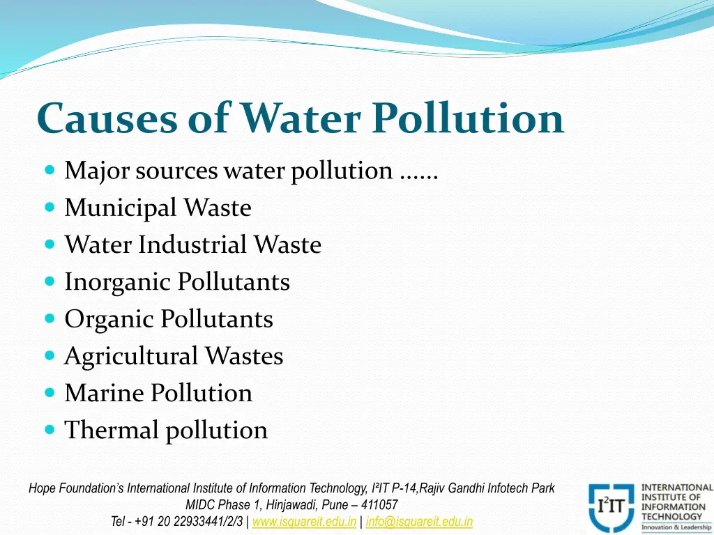 causes of water pollution