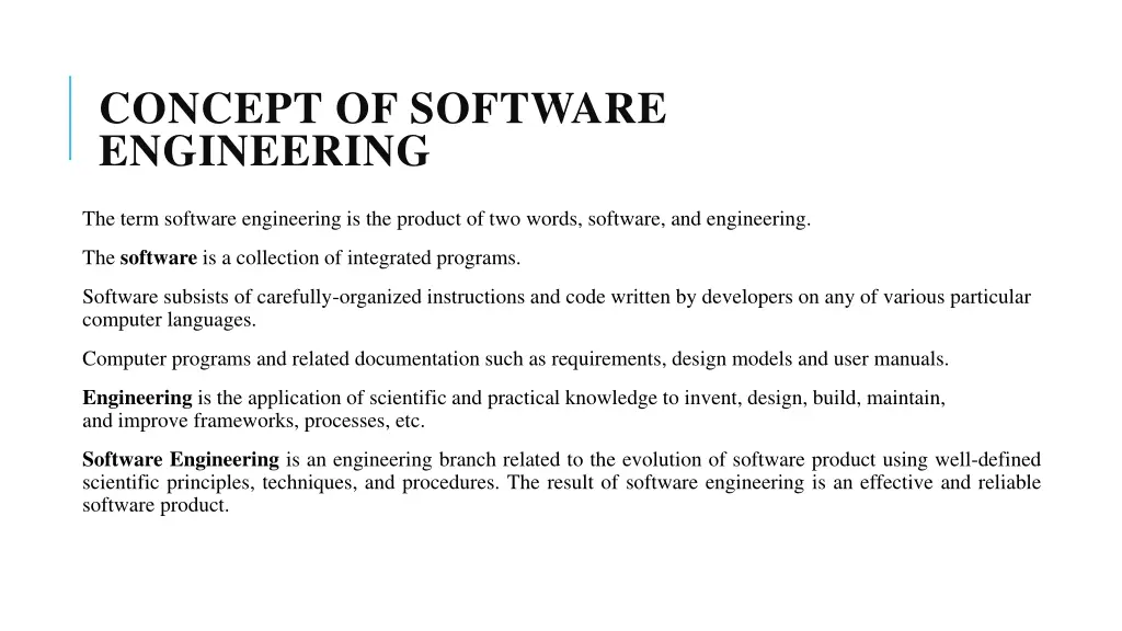 concept of software engineering