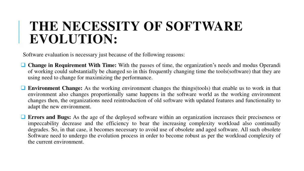 the necessity of software evolution