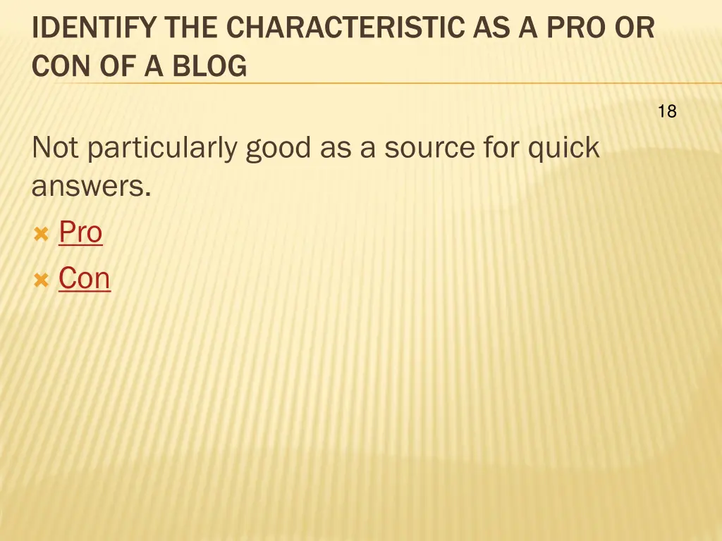 identify the characteristic 2