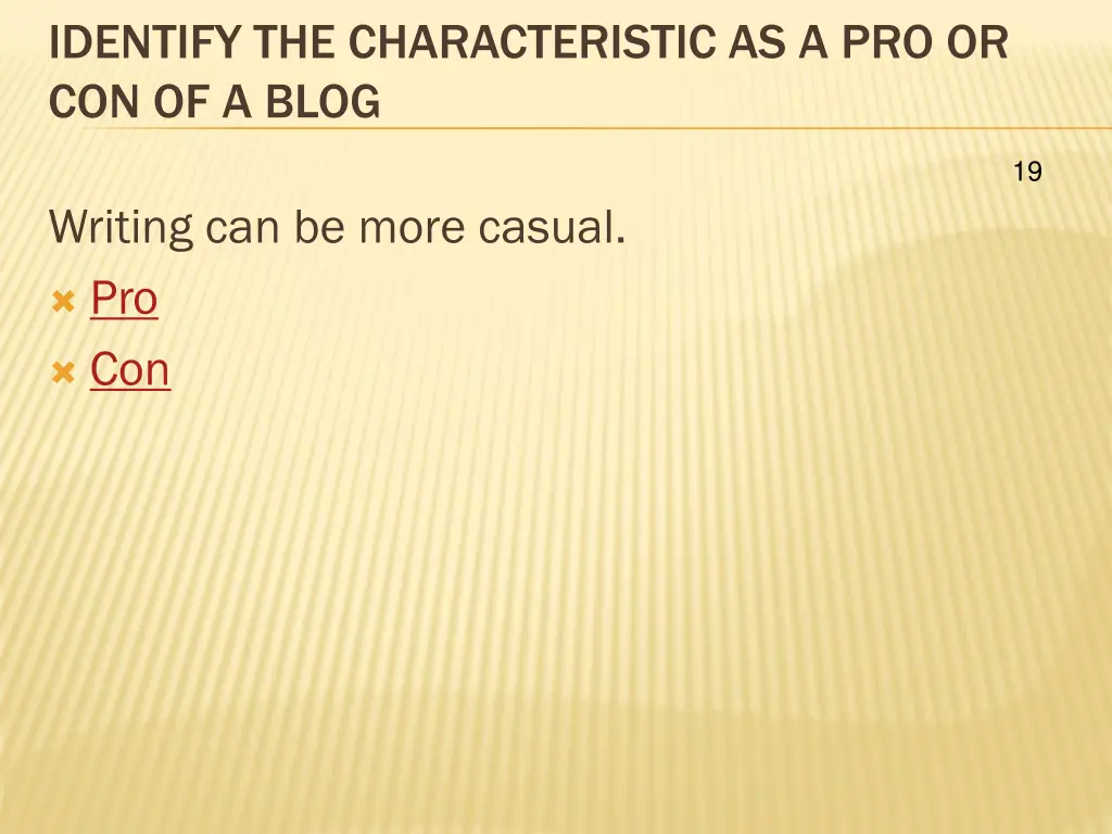 identify the characteristic 3