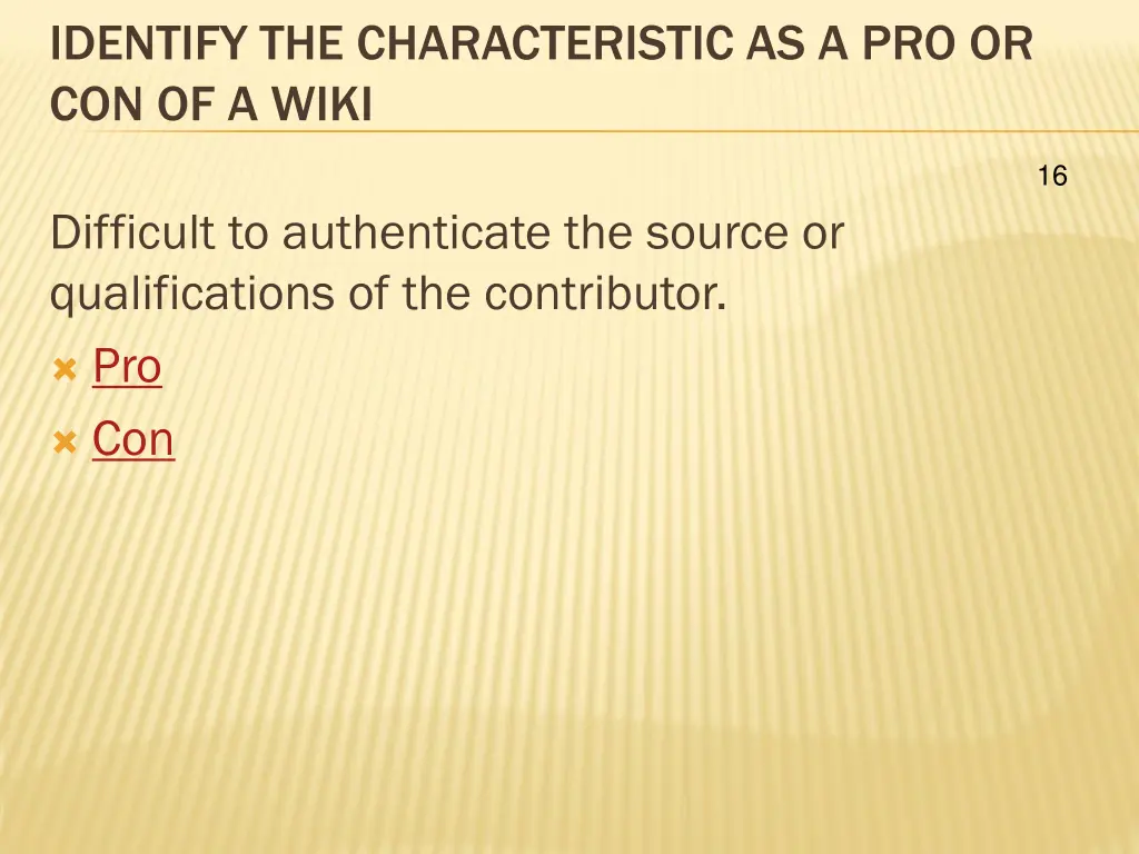 identify the characteristic