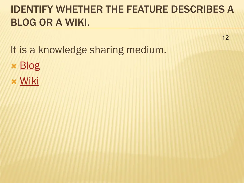 identify whether the feature describes a blog 3