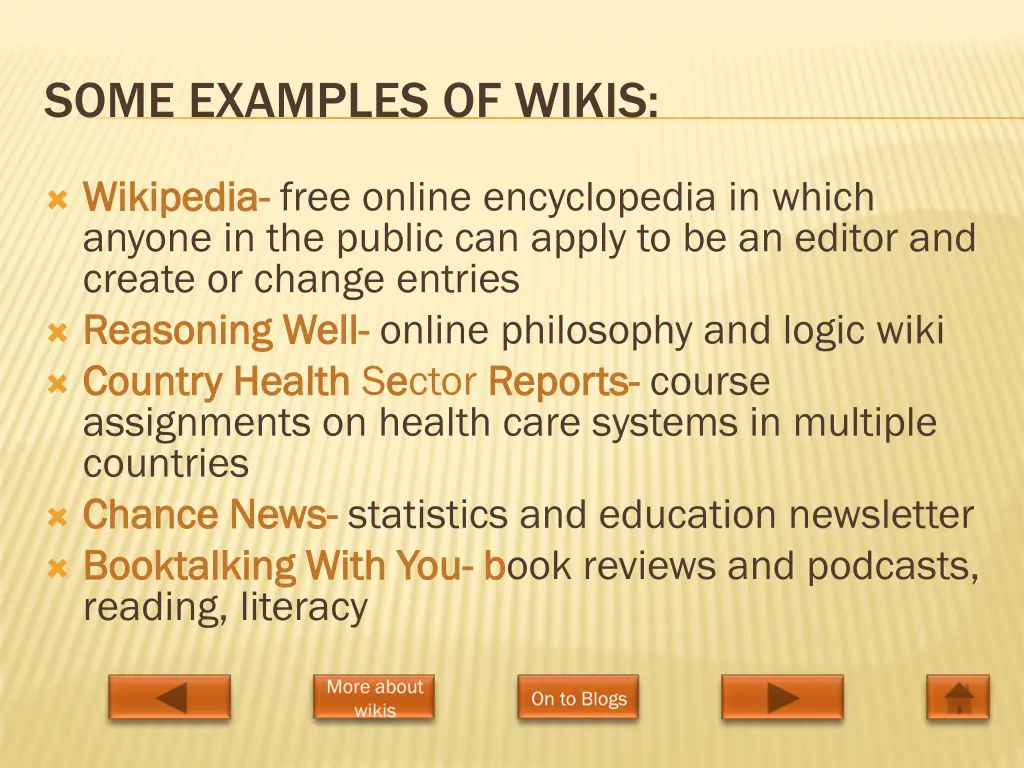 some examples of wikis