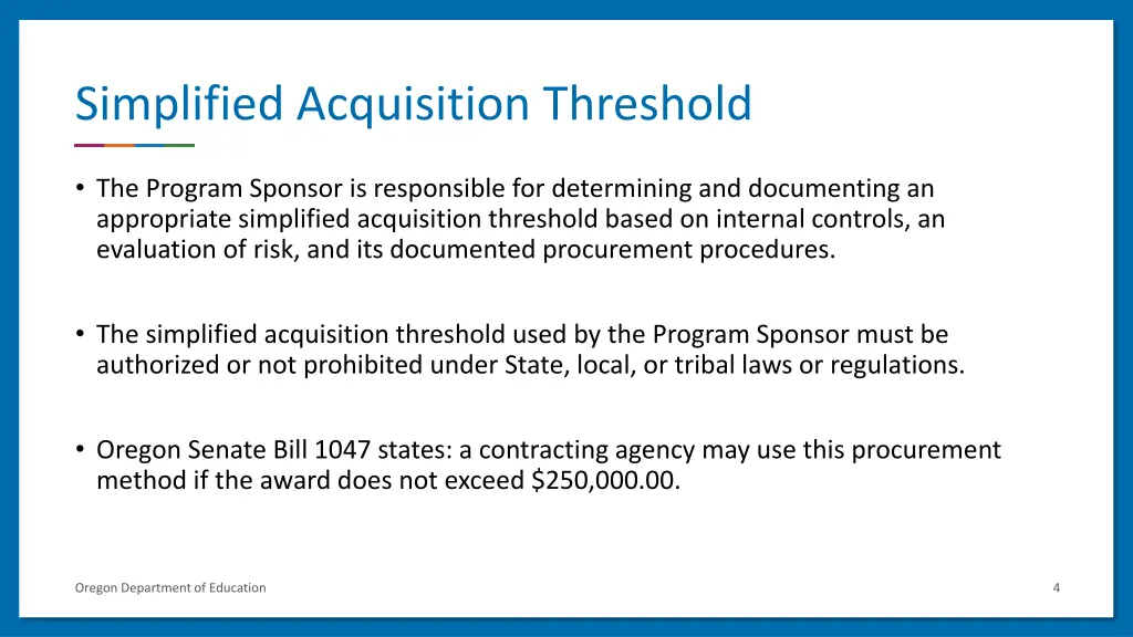 simplified acquisition threshold
