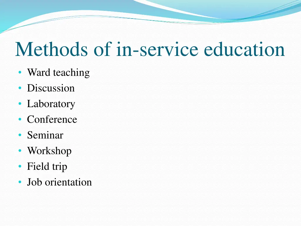 methods of in service education