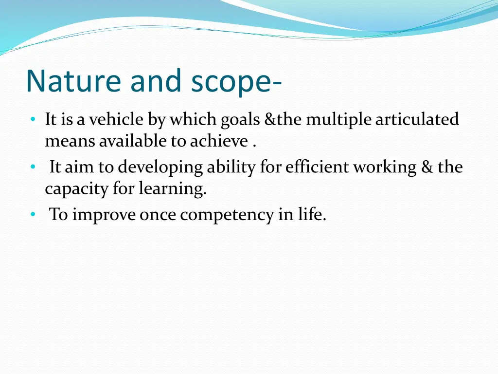 nature and scope