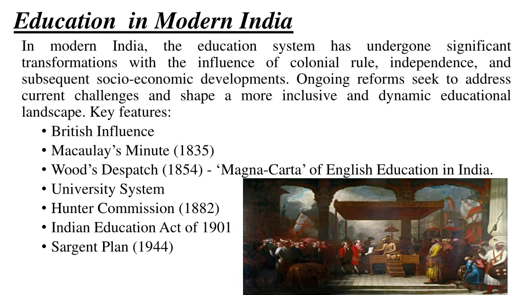 education in modern india in modern india