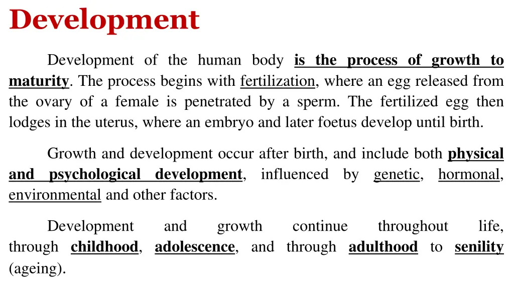 development