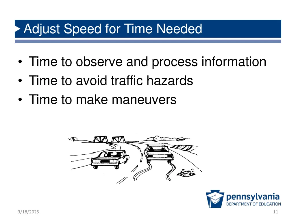 adjust speed for time needed