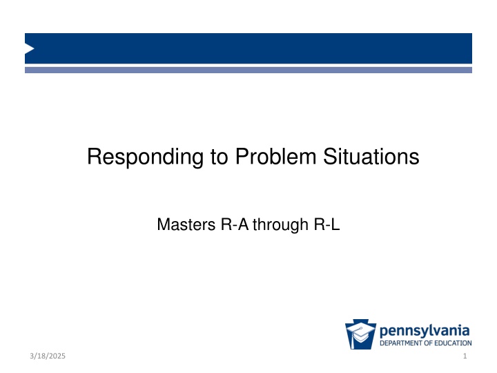 responding to problem situations