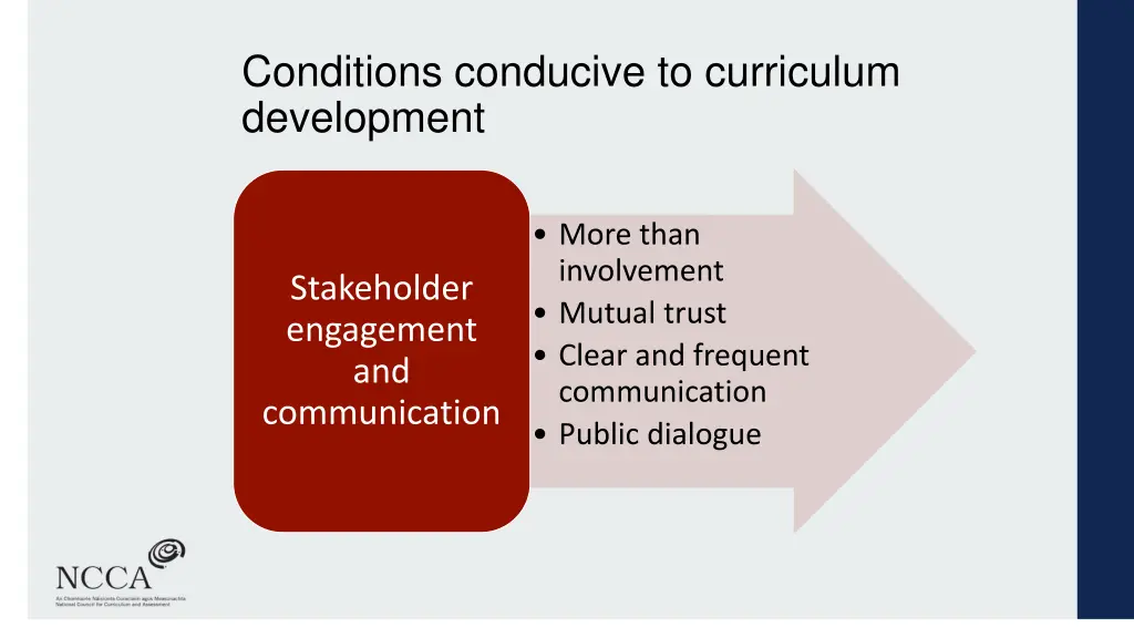 conditions conducive to curriculum development 1