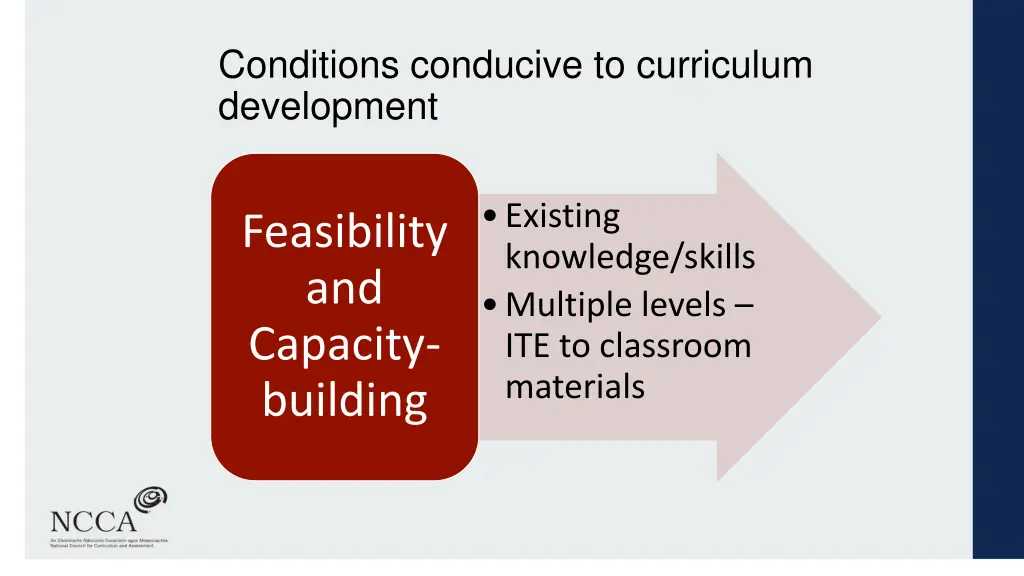 conditions conducive to curriculum development 3