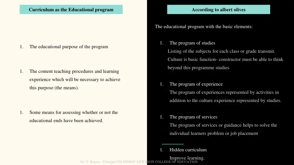 curriculum as the educational program