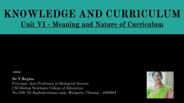 knowledge and curriculum unit vi meaning