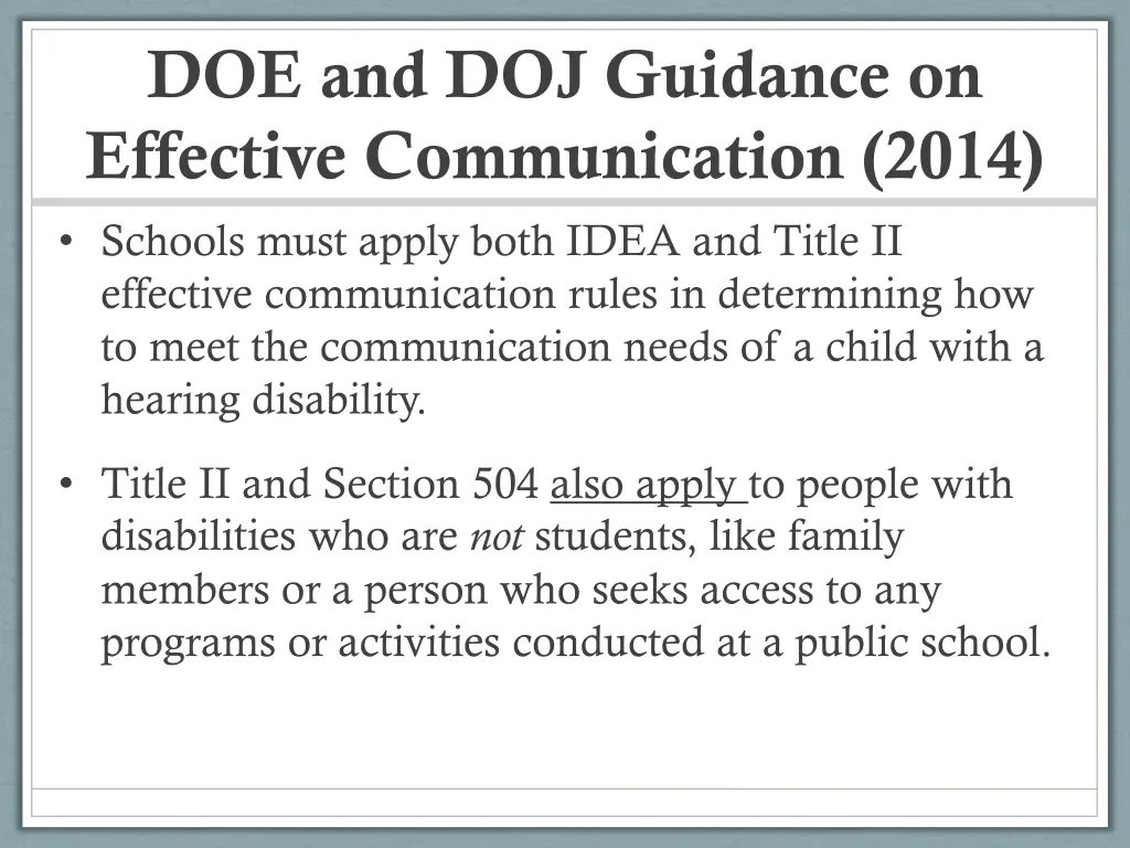 doe and doj guidance on effective communication