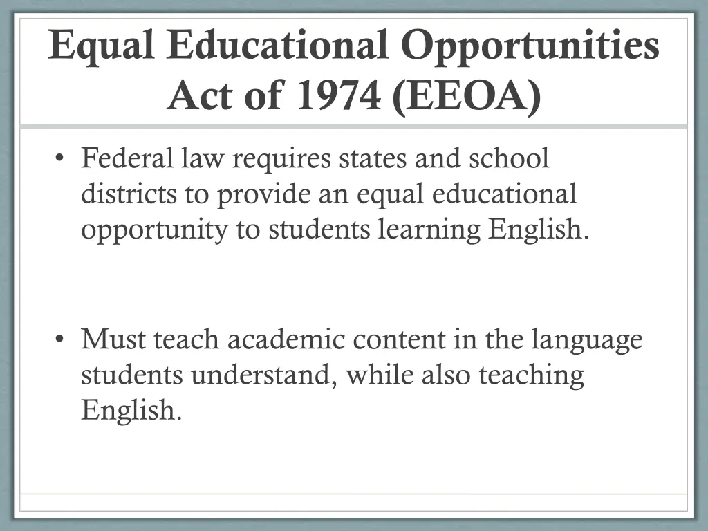 equal educational opportunities act of 1974 eeoa