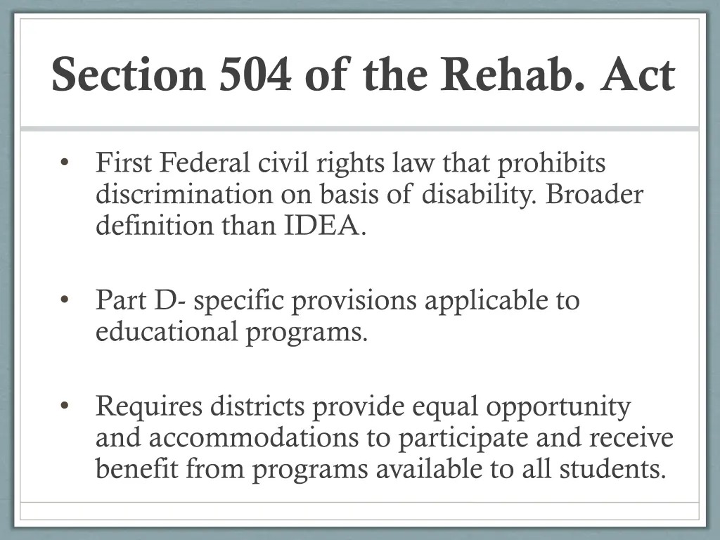 section 504 of the rehab act