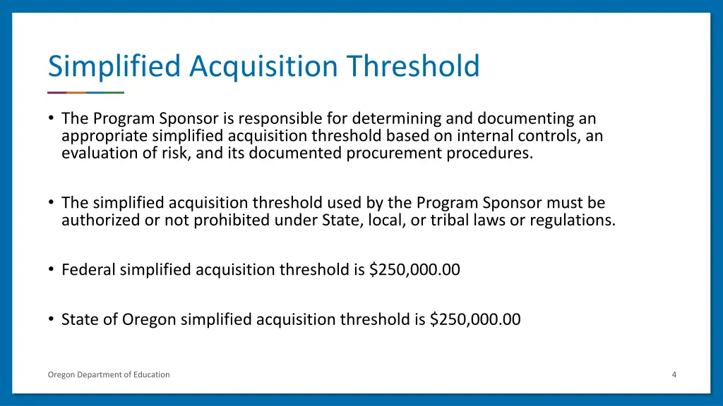 simplified acquisition threshold
