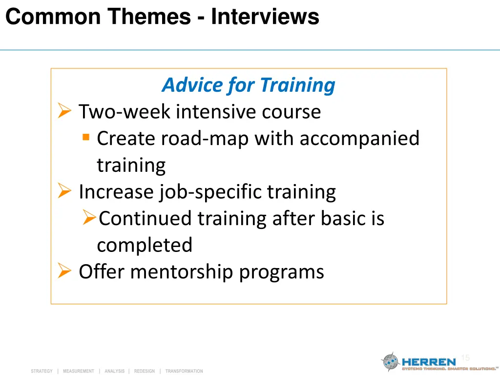 common themes interviews 1