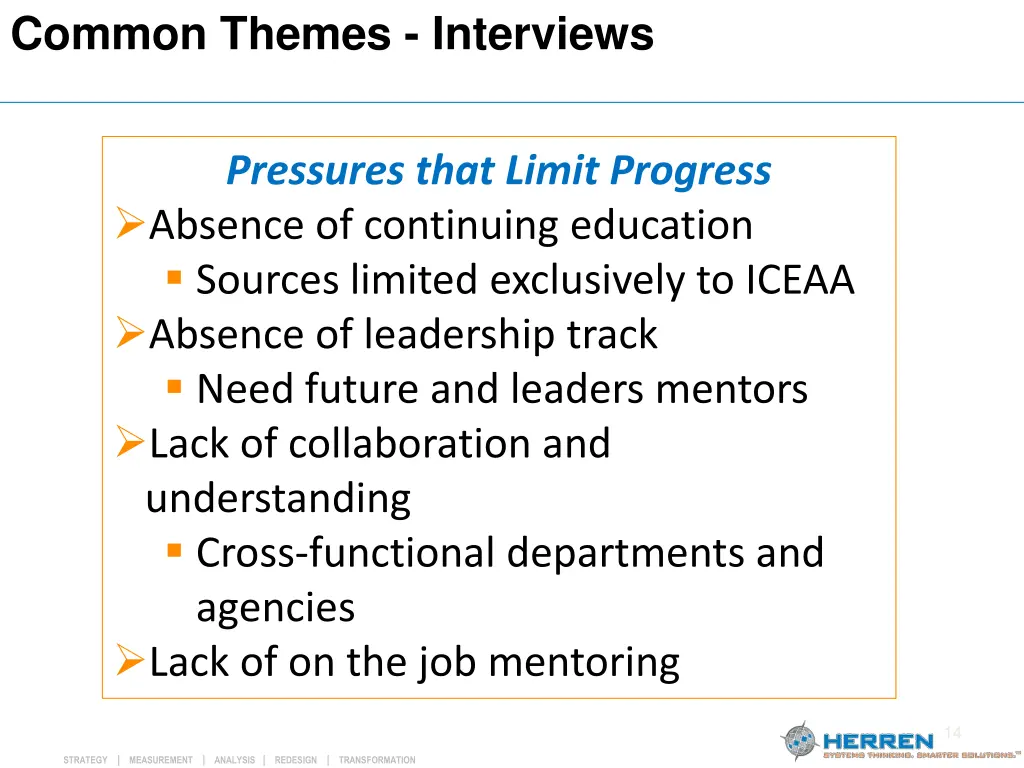 common themes interviews