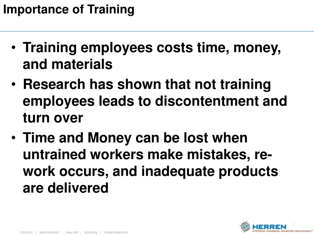 importance of training