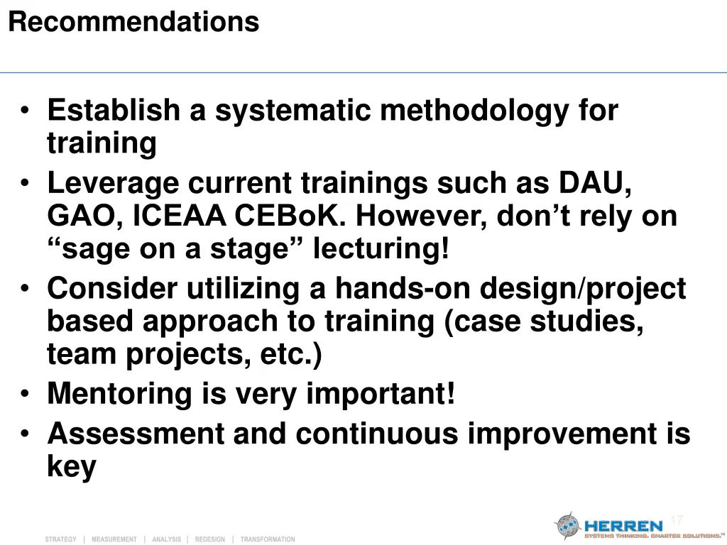 recommendations