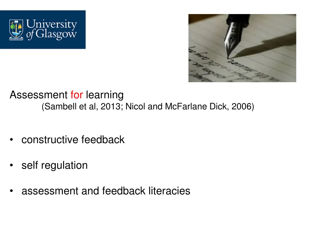 assessment for learning sambell et al 2013 nicol