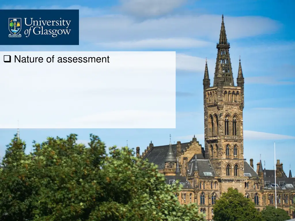 nature of assessment