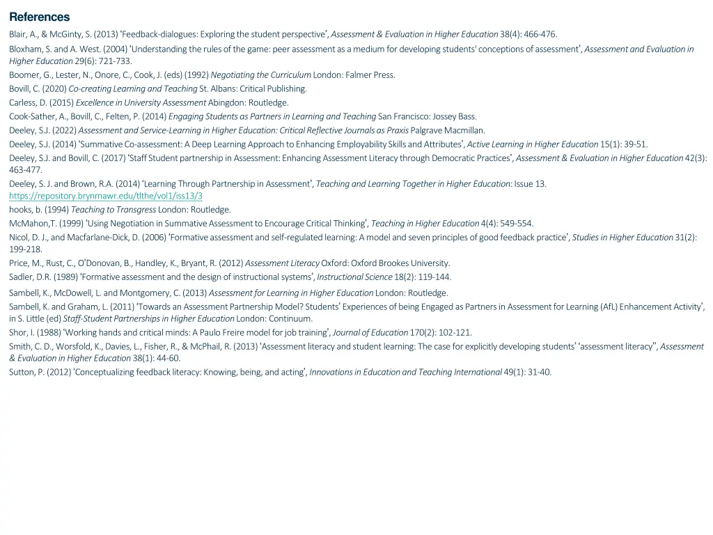 references blair a mcginty s 2013 feedback