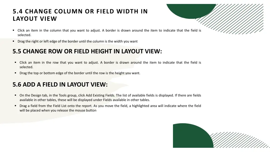 5 4 change column or field width in layout view