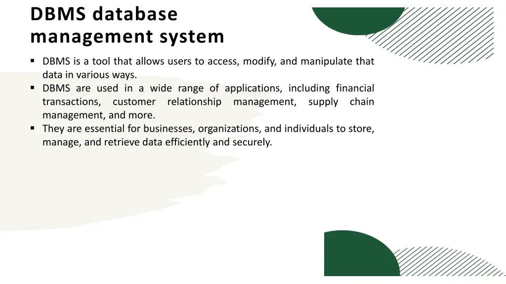 dbms database management system
