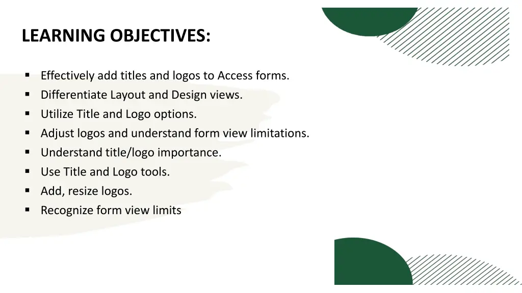 learning objectives 3