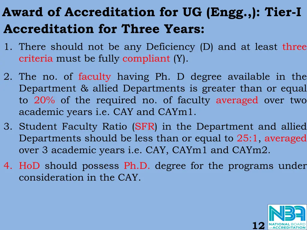 award of accreditation for ug engg tier i