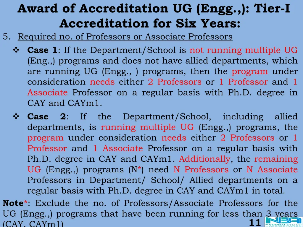 award of accreditation ug engg tier i