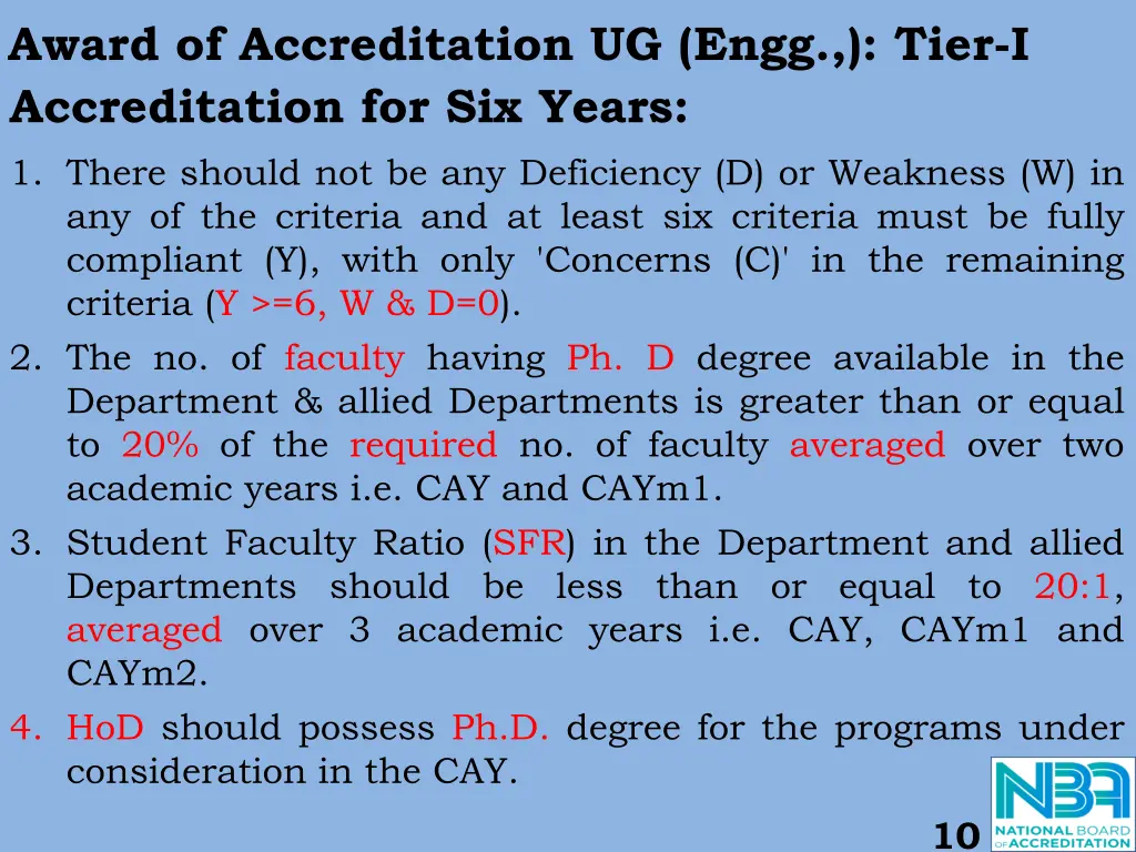 award of accreditation ug engg tier