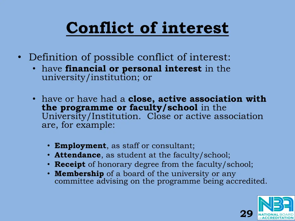 conflict of interest