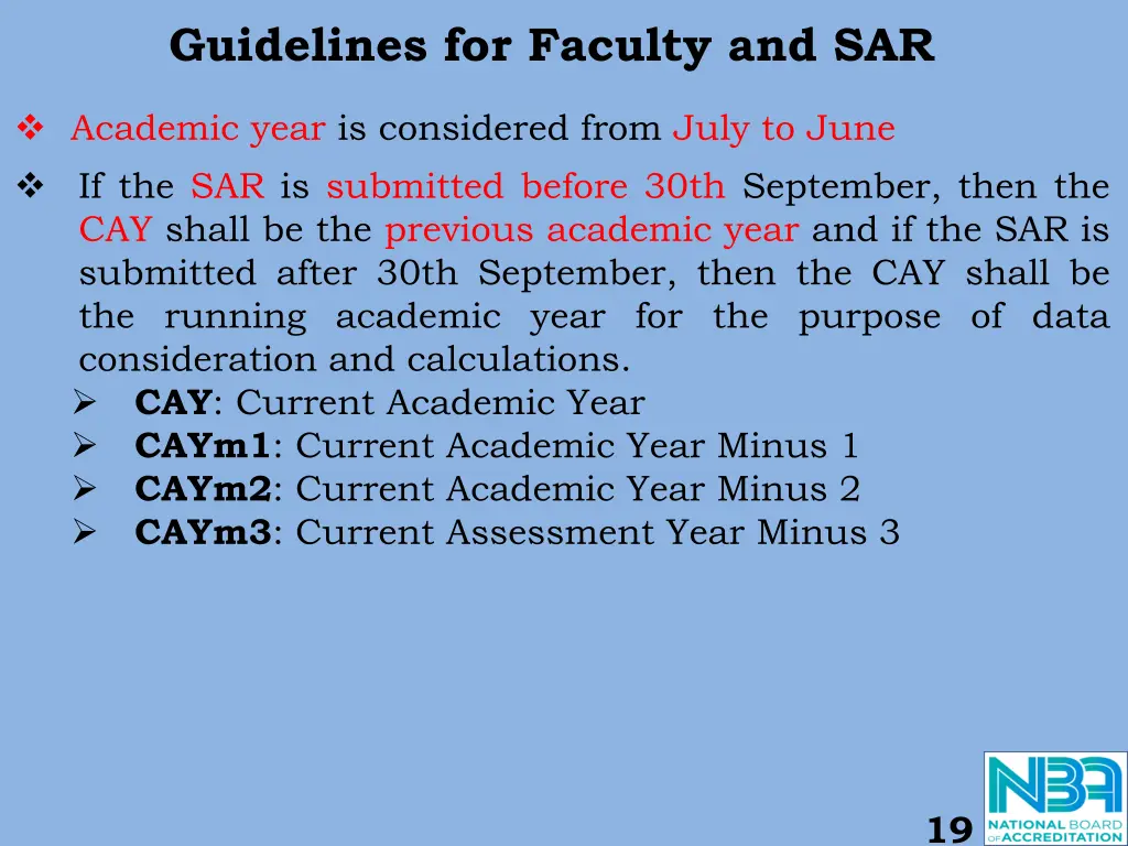 guidelines for faculty and sar 2