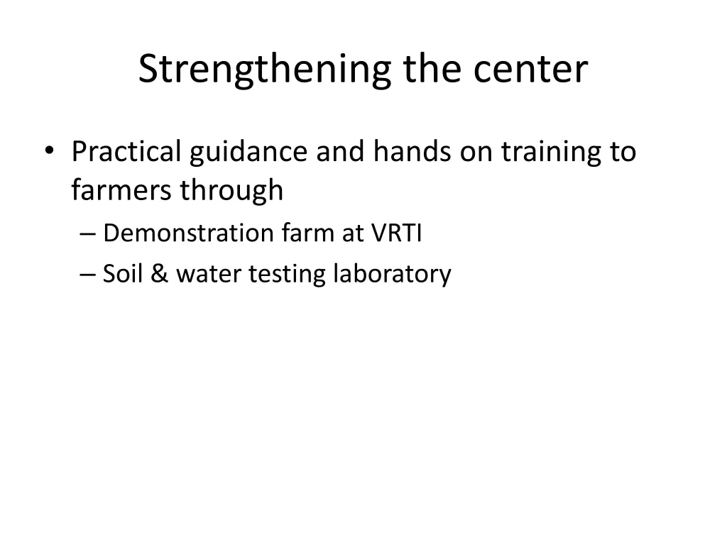 strengthening the center