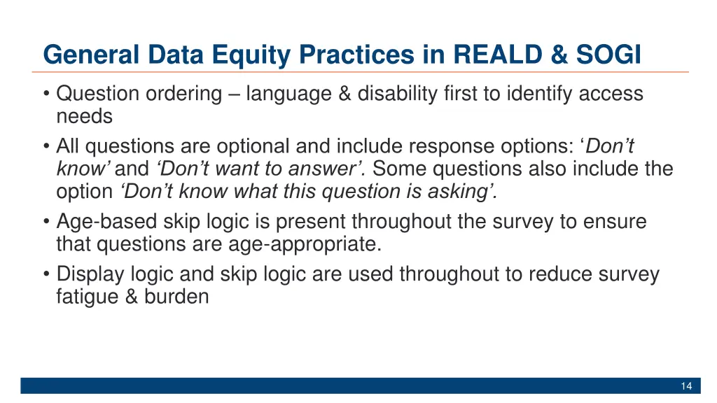 general data equity practices in reald sogi
