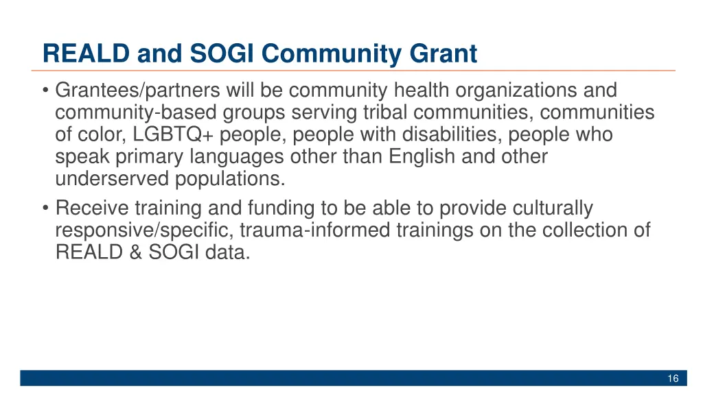 reald and sogi community grant grantees partners