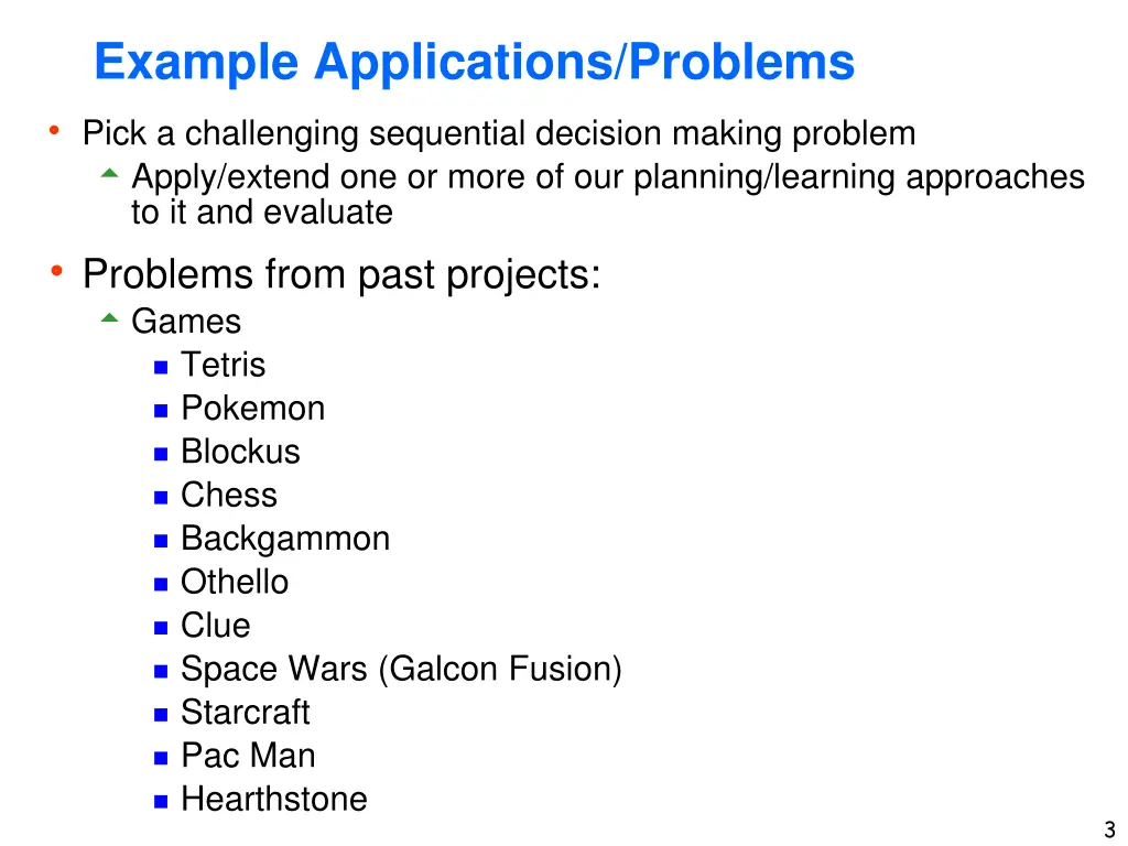 example applications problems