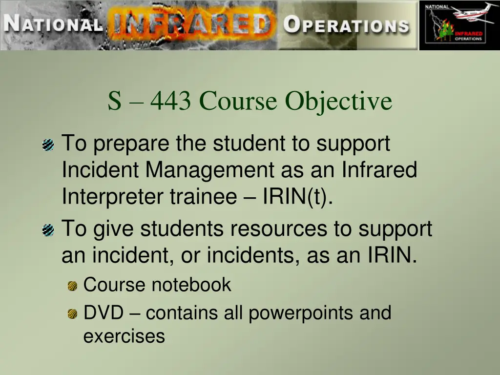 s 443 course objective