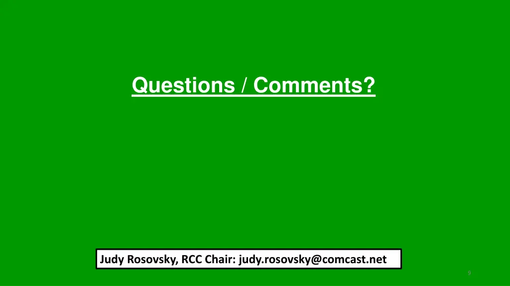 questions comments