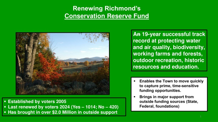 renewing richmond s conservation reserve fund