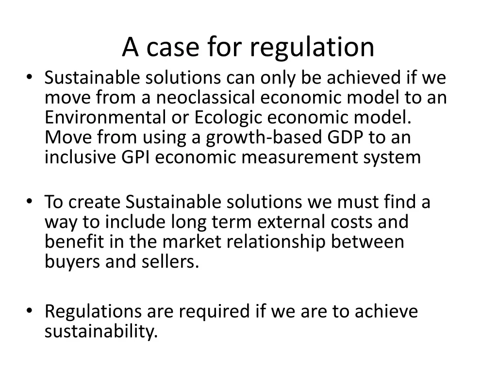a case for regulation sustainable solutions