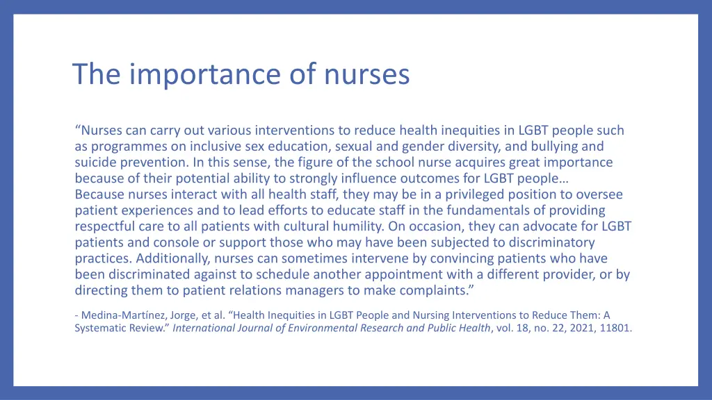 the importance of nurses