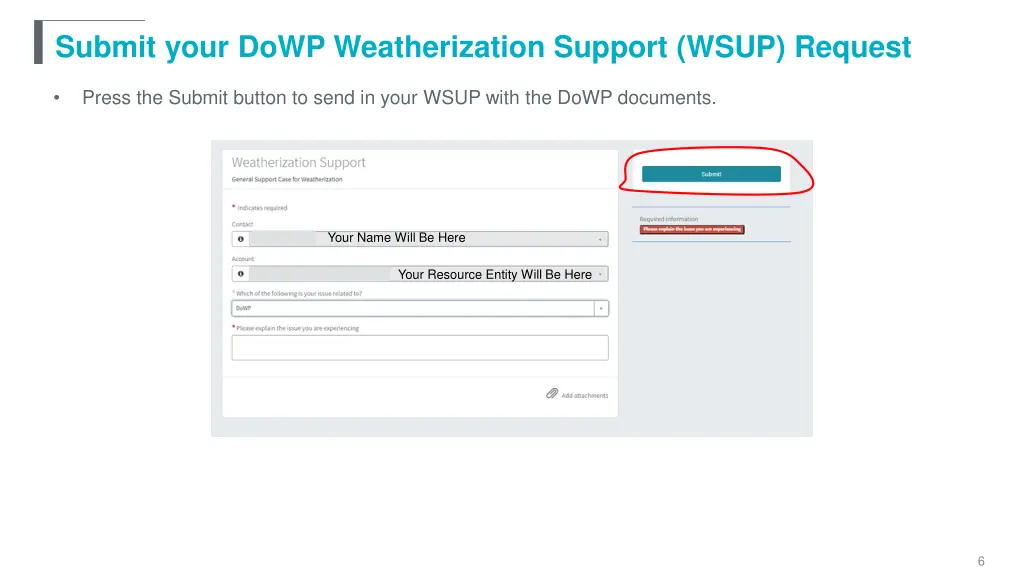 submit your dowp weatherization support wsup